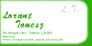 lorant tomesz business card